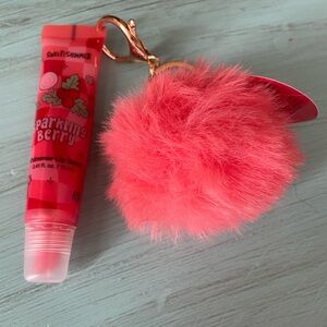 Ulta Sparkling Berry Lip Balm & Pink Fluffy Keychain (NWT)